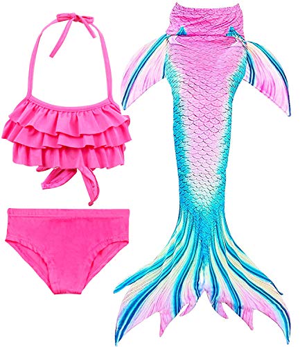 image for iGeeKid Garlagy 3 Pcs Girls Swimsuit Mermaid Tails for Swimming Bikini