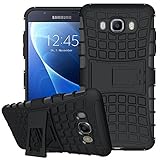 K-Xiang J7 Case,Galaxy J7 Case(2016 Version), (Armor Series) Heavy Duty Protection Hybrid Shockproof Dual Layer Protective Case Cover with Stand for Samsung Galaxy J7 (J7(2016) Black)