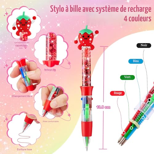 Contever 18 Personalised Pen Workshop with 4 Colours Refill, Children's Creative Hobbies, Manual Activity for Children 5-12 Years, Gift Idea for Girl Boy 4 6 7 8 Years
