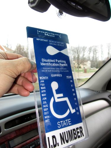 image for Mirortag Silver Plus 2 Hooks by JL Safety- Handicap Tag Holder Magneti