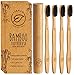LEAFICO Bamboo Toothbrush with Travel Case - Dental Floss - Tongue Scraper - Premium Eco-Friendly Toothbrushes - Charcoal Infused Soft Bristles for Natural Whitening - BPA Free - Vegan Zero Waste Gift
