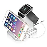 Fitbit Blaze Charger, MixMart 2 in 1 Charging Stand Station for Fitbit Blaze and Universal Smart Phones and Tablets (Silver)