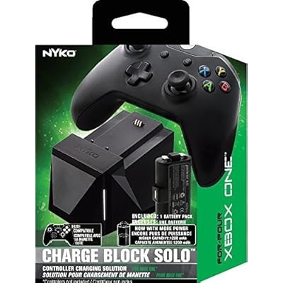 Nyko Charge Block Solo - Controller Charging Station with Rechargeable Battery, Cover and included Micro-USB/AC Power Cord for Xbox One