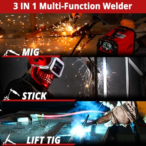 DEKOPRO 220 Volt MIG/Lift TIG/Stick 3 in 1 Inversor Welding Machine IGBT Portable Kit with MIG Welding Torch for Owners and DIY Enthusiasts