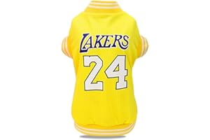 SCHEPPEND Dog Clothes Basketball Mesh Breathable T-Shirt,Pet Clothes Puppy Sportswear Spring/Summer Fashion Dog Shirt. (Yellow, XX-Large)