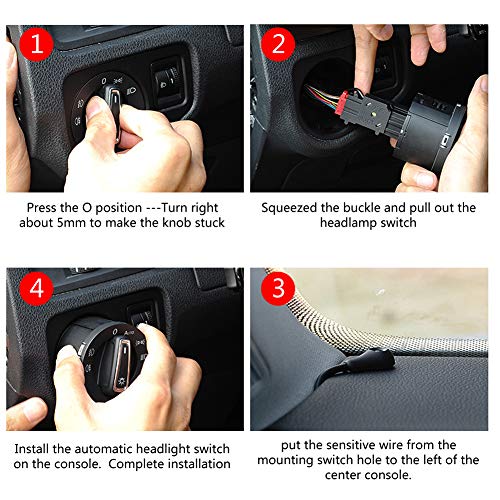 Keenso Koplamp Schakelaar Licht Sensor Module, Licht Sensor Koplamp Schakelaar Knop Module 1Z0941431K - Image 5