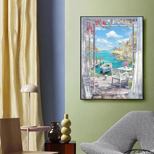 ChicAbode Paint by Number for Adults Canvas, DIY Door Paint by Number Kits on Canvas for Adults Beginner, High Definition, Landscape Acrylic Oil Painting Number Kits for Gift Decor, 16x20 Inch