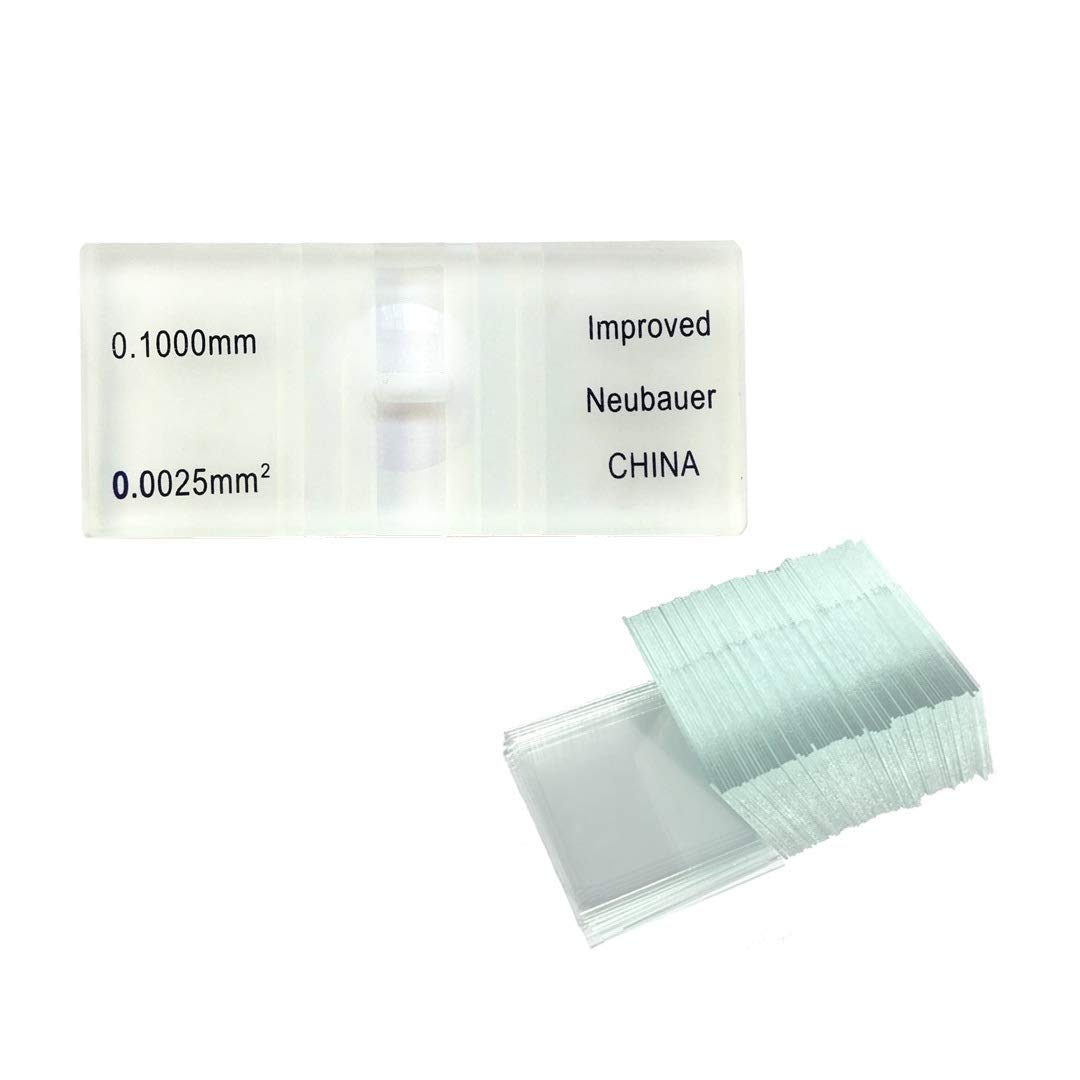 Hemocytometer Blood Counting Chamber with 100 Cover Slips Hemacytometer
