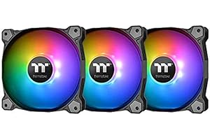 Thermaltake Pure 14 ARGB 5V Motherboard Sync/Analog Controller 16.8 Million Colors 9 Addressable LEDs 140mm Hydraulic Bearing Case/Radiator Fan, 3 Pack CL-F080-PL14SW-A, ARGB Black
