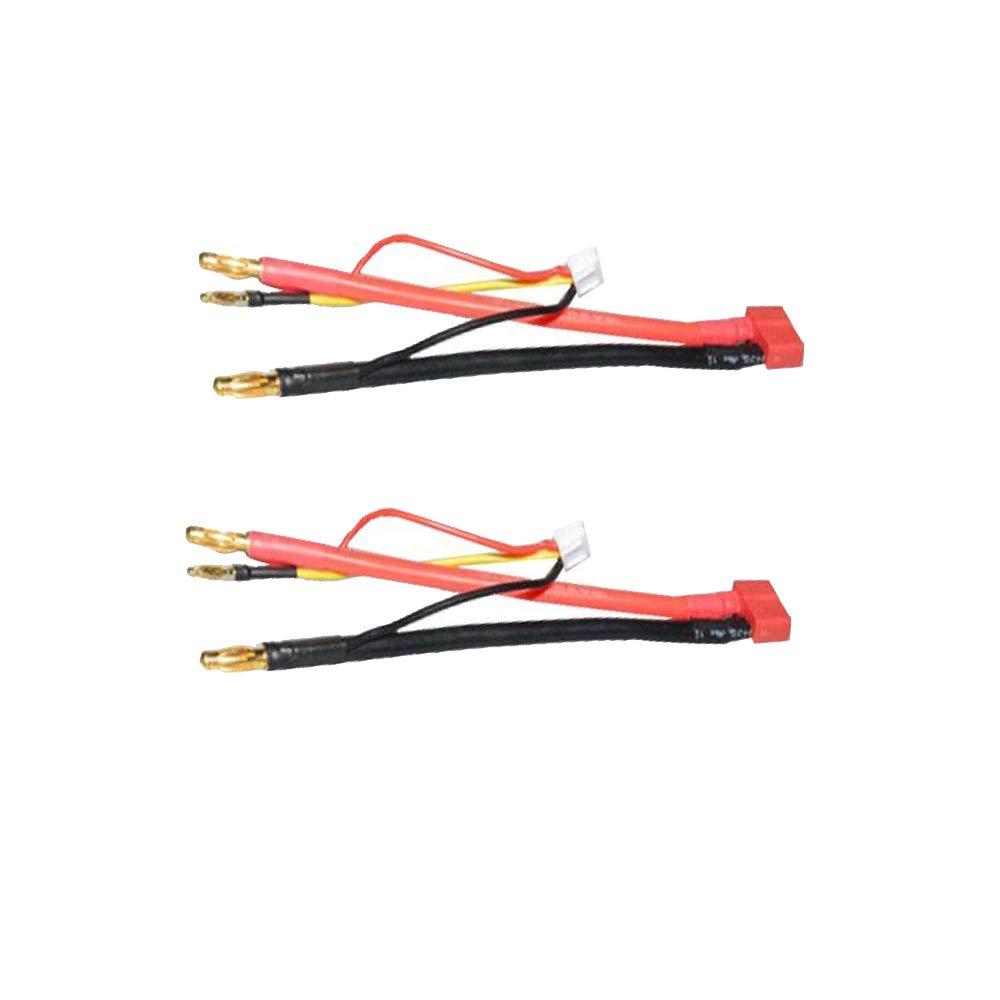 Photo 1 of LINSYRC 2pcs T-Plug Female to 4MM Banana Plug Bullet Male Connector Adapter Cable with 2S JST-XH Balance for 2S 7.4V Lipo Batteries