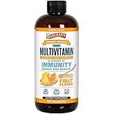 Barlean's Liquid Multivitamin for Women, Men & Kids, 21 Essential Vitamins & Minerals, Includes Biotin, B-Complex, Vitamins C, D3 & K2, Smoothie-Like Daily Supplement, Tropical Flavor, 16 fl oz