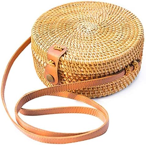 round woven basket purse