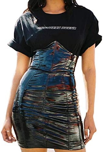 PU Leather High Waist Back Zipper Bodycon Pencil Skirt Club Mini Dress