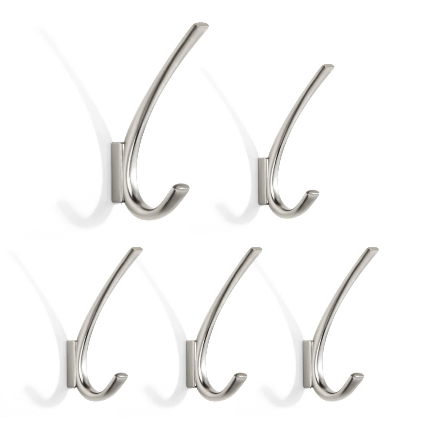 SARIHOSY Miniature Wall Hook Silver Grey Metal Hook Rail and Decorative Hooks for Hanging, Chrome-Plated Wall Hooks Grey Wall Mounted Door Coat Hook