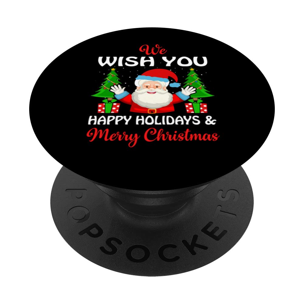 We Wish You Happy Holidays & Merry Christmas PopSockets Swappable PopGrip