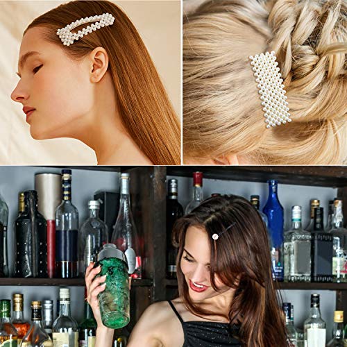 Pearls Hair Clips for Women Girls, Anysoso 12 pcs Large Bows/Clips/Hair Ties for Birthday Valentines Day Gifts Bling Hairpins Headwear Barrette Styling Tools Accessories - Thumbnail 6