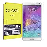 (2 pack) Galaxy Note 4 Screen Protector, iPowertech Samsung Galaxy Note 4 Tempered Glass Screen Protector (0.26mm Round Edge,9H Hardness) Ultra-Clearity, Anti-Scratch, Bubble-Free, Lifetime Warranty