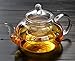 Clear Glass Teapot Set, 51 Ounce / 1500 Milliliter Stylish Borosilicate Water Kettle with Removable Strainer and Infuser Lid For Flower or Loose Tea