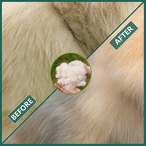 Furryfirst Dog Cat Grooming Tool Kit Thick Undercoat Dematting Brush & Shedding Combs Set for