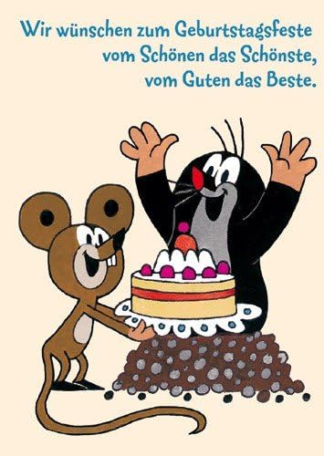 Greeting Card-The Little Mole of modern times MW for GEBURTSTAGSFESTE KARTENKOMBINAT ©, Zdenek MILER