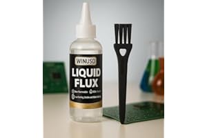 WINUSD 4oz Liquid Solder Flux, Water-Based No-Clean Flux for Electronics Soldering, Lead-Free Liquid Flux Soldering Tools for SMD/BGA/IC/PCB Repairing, Stained Glass Repair Solder Work