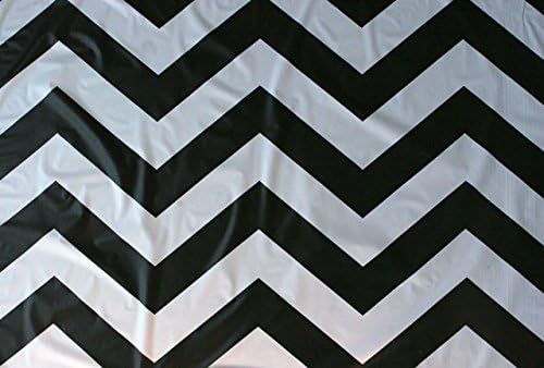 Simply Brilliant Press - Printed Velon 101 Chevron White Black Recyclable Vinyl convention drapery (125 yds x 54")