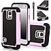 Galaxy S5 MINI Case, E LV Galaxy S5 MINI Case - Shock-Absorption / High Impact Resistant Hybrid Dual Layer Armor Defender Full Body Protective Case Cover for Samsung Galaxy S5 MINI SM-G800 with 1 Stylus and 1 E LV Microfiber Digital Cleaner (Baby Pink)