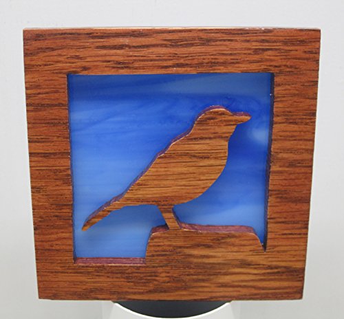 Stain glass night light bird silhouette Handmade in the USA
