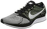 nike flyknit racer unisex running trainers 526628 sneakers shoes (9 D(M) US, Black/White-Volt)