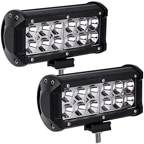 LED Light Bar 2Pack 36W 7inch Spot Led Light Pod LED Work Light Offroad Light Driving Light Fog Light Boat Light Waterproof for Jeep Camper Pickup Truck ATV AWD SUV 4WD 12V, 2 Years Warranty