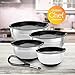 Golden Chef - Stainless Steel Mixing Bowl Set With Tight-Fitting Lids & Silicone Bottom With Bonus Whisk Nesting Metal Serving Bowls Ideal for Kitchen, Camping, And Food Storage