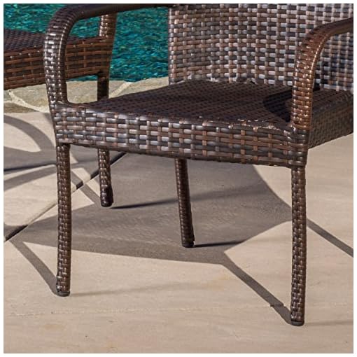 Christopher Knight Home CKH Outdoor Wicker Stackable Club Chairs, 2