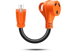 Epicord 15 Amp to 30 Amp RV Power Adapter 5-15P Male to TT-30R Female Dogbone RV Power Cord with Handle 12"12AWG/3 Cord