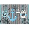 Wooden Nautical Lighthouse Anchor Wall Hanging Ornament, Beach Wooden Boat Ship Steering Wheel Wall Decor, Nautical Life…