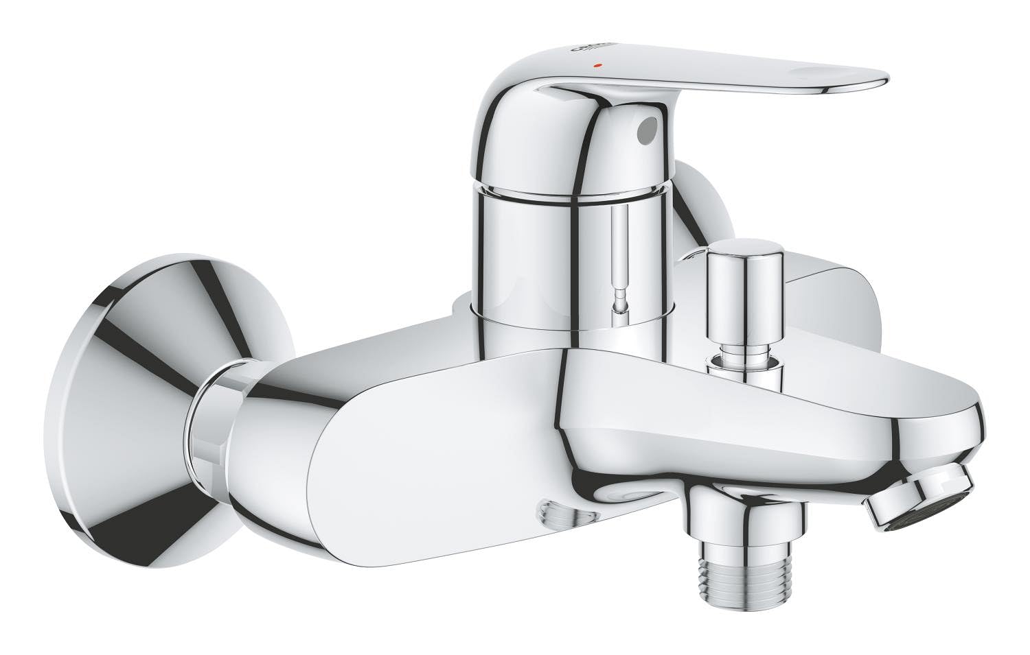 GROHE Swift, Badewannenarmatur mit Werkzeug (Duscharmatur für Badewanne, Auto-Umstellung Wanne/Brause, integriertes Rücklaufventil, Metallhebel, S-Anschlüsse, Mischbatterie), chrom, 24335001