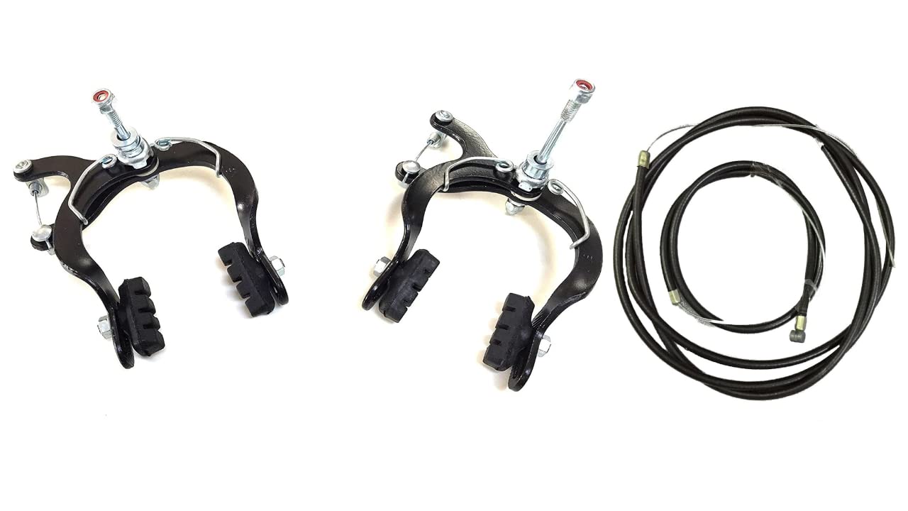 AARNAV 1 Pair U Shape Bike Brake For Mountain Bike And MTB, BMX Brake Clamps, Road Bike Brakes, Bicycle Front And Rear Caliper Brake Set with Pads And Cables for Bicycle