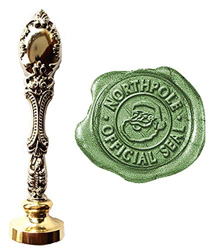 MNYR Vintage Santa Claus Northpole Official Seal Wax Seal Sealing Stamp Embellishment Invitation Card Snail Mail Wrapping Wine Package Christmas Wax Seal Stamp Silver Handle Set