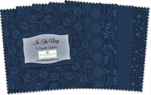 Wilmington Prints 5 Karat Gems-In The Navy 5" squares, 42 pieces per pack 507-31-507