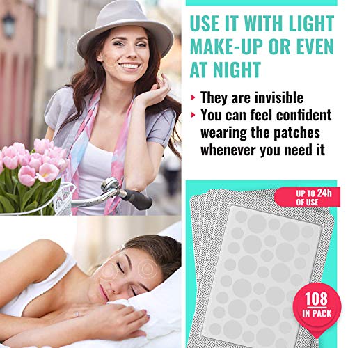 ICONIC Acne Pimple Healing Patch - Absorbing Cover, Invisible, Blemish Spot, Hydrocolloid, Skin Treatment, Facial Stickers, Two Sizes, Blends in with skin (108 Patches) - Thumbnail 4