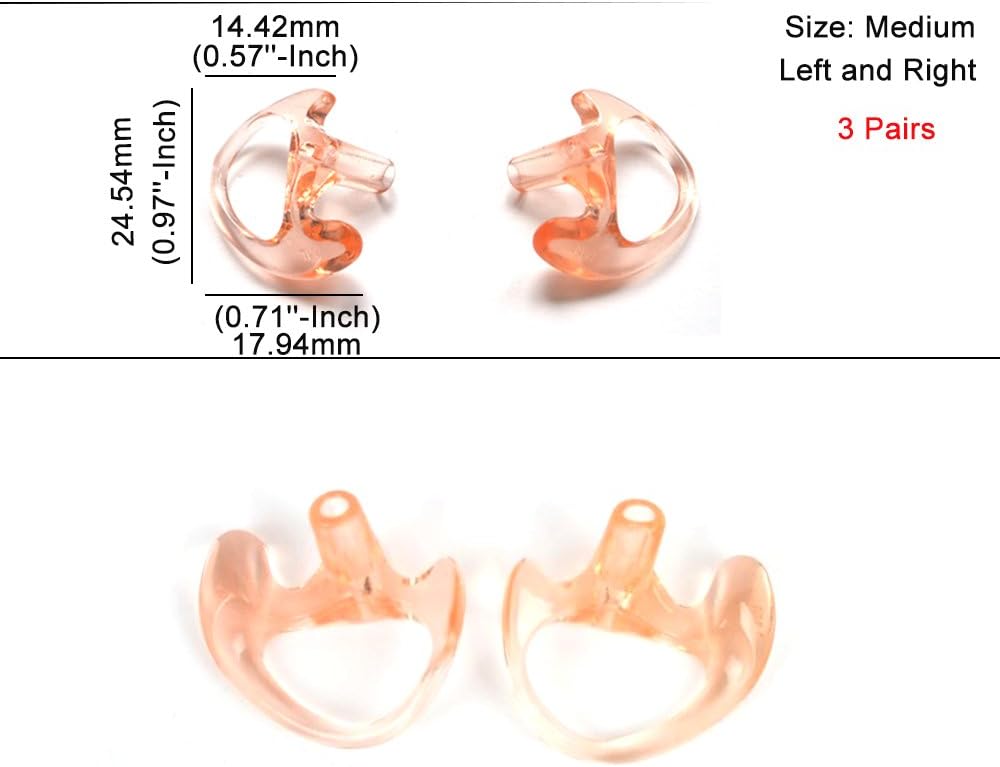 HYS Replacement Soft Silicone Ear Buds Medium Earmold for Walkie Talkie Air Acoustic Earpiece Headset: Electronics