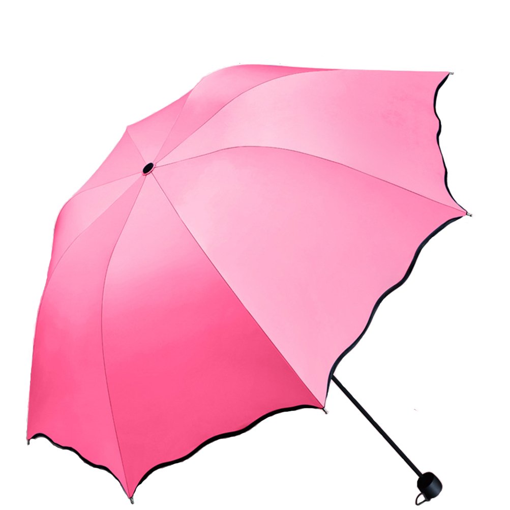 Maibar Sun Umbrella for Women UPF 50 UV Umbrella spf 50 Compact Lightweight Mini Umbrellas Flower (Z-Rose red)