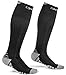 Compression Socks - Firm Knee High Graduated 20-30 mmHg - Foot Ankle Shin and Calf Support Sock - For Running Sports Travel & Recovery - Black or White