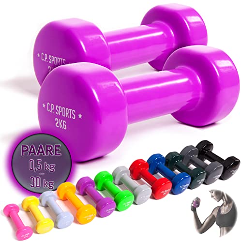 C.P.Sports Manubri | Set di 2 manubri - Pesi da 0,5 kg a 12 kg | Manubri per Donne e Uomini | Set di manubri per Lo Sport, Il Fitness, la Ginnastica, l'allenamento della Forza, la Palestra di casa