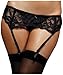 Seven Til Midnight Women's All Lace Garter Belt, Black, Small/Medium