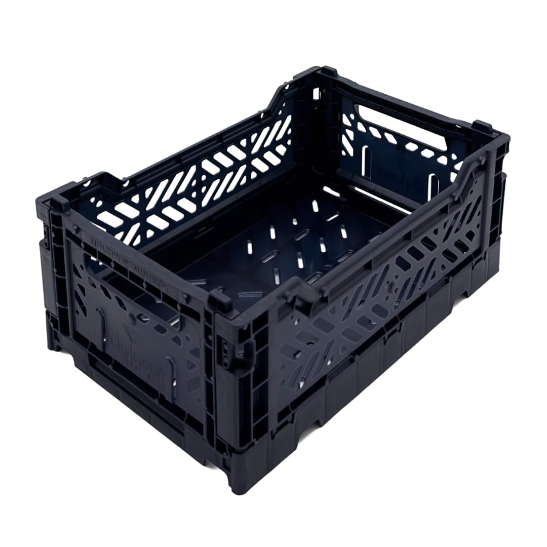 AYKASA Collapsible Storage Bins, Plastic Crate for