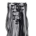 Womens 18 Clips 8pcs Full Head Hair Extensions 24 Inch Long Curly Natural Black mix Silver Grey Hairpiece