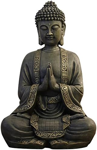 Zen Light Statua Di Buddha Meditazione Resina Bonzo 15 X 24 X 37 5 Cm Amazon It Casa E Cucina