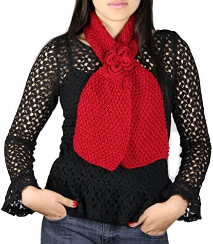 CLEARANCE - Feminine Pure Soft Acrylic Scarf in Red Rose (Small)