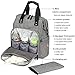 Large Diaper Bag Backpack Multifunction Travel Back Pack for Mom and Dad, Stylish Baby Nappy Bags with Changing Pad, Insulated Pocket and Stroller Straps, Grey