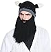 Men Knit Viking Beard/Mustache Hat Beanie, Black Beard